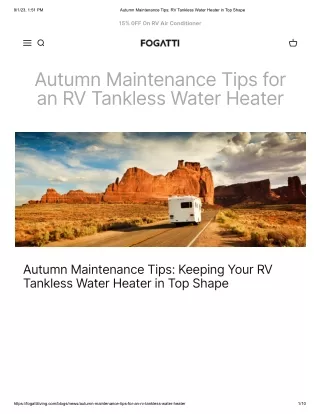 Autumn Maintenance Tips_ RV Tankless Water Heater in Top Shape
