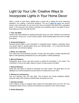 Light Up Your Life_ Creative Ways to Incorporate Lights in Your Home Decor