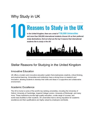Why Study in UK ???