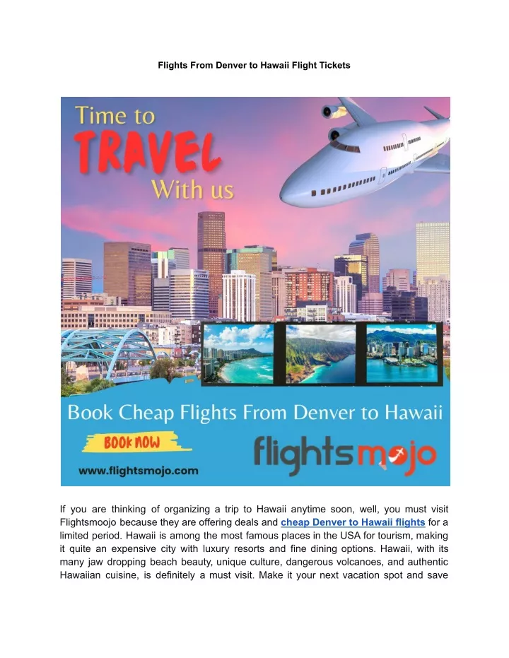 flights from denver to hawaii flight tickets