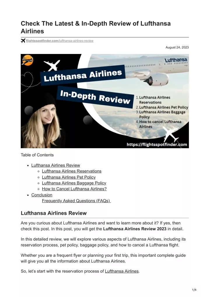 check the latest in depth review of lufthansa