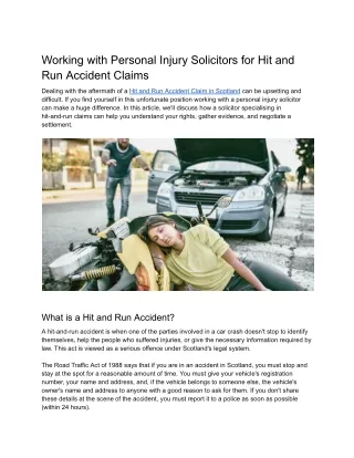 Working with Personal Injury Solicitors for Hit and Run Accident Claims