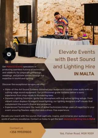 Elevate Events with Best Sound and Lighting Hire in Malta