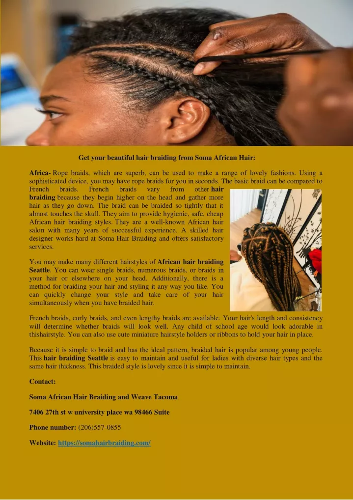 get your beautiful hair braiding from soma