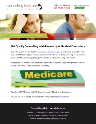 Get Quality Counselling in Melbourne by Authorised Counsellors