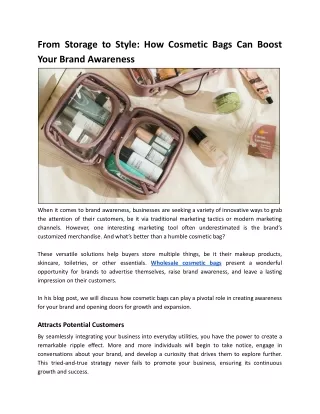 From Storage to Style: How Cosmetic Bags Can Boost Your Brand Awareness