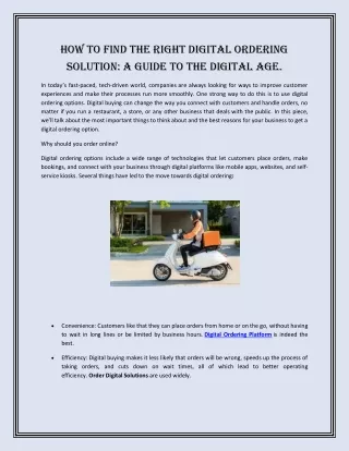How to Find the Right Digital Ordering Solution