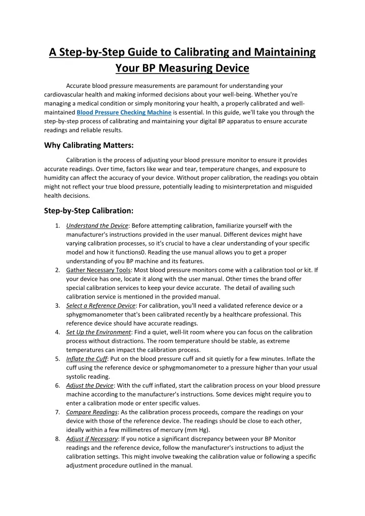 a step by step guide to calibrating