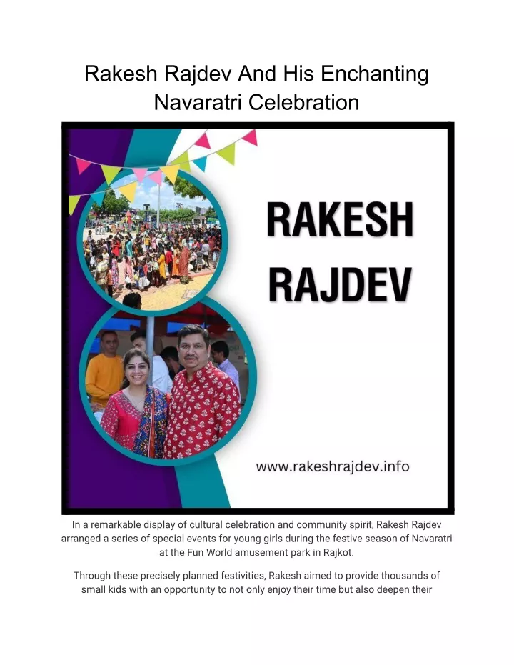 rakesh rajdev and his enchanting navaratri