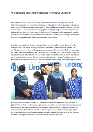 empowering citizens perspectives from news