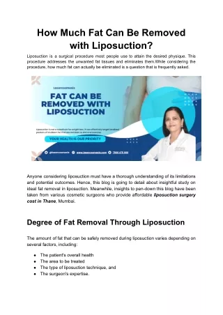 How Much Fat Can Be Removed with Liposuction