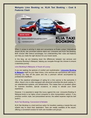 KLIA Taxi Booking