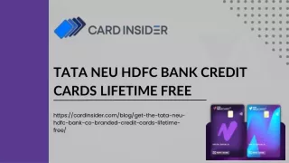 Lifetime Free Access: Tata Neu HDFC Credit Cards Unleash Convenience