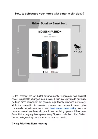 how to safeguard your home with smart technology