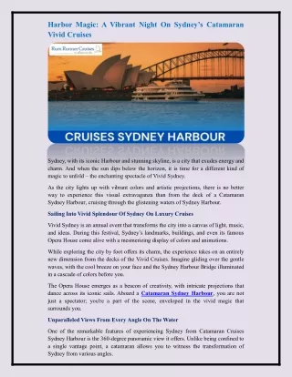 Cruises Sydney Harbour
