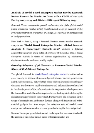 analysis of model based enterprise market size