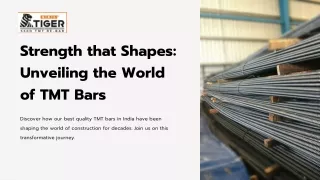 Strength that Shapes: Unveiling the World of TMT Bars
