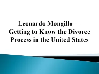 Leonardo Mongillo — Getting to Know the Divorce Process in the United States