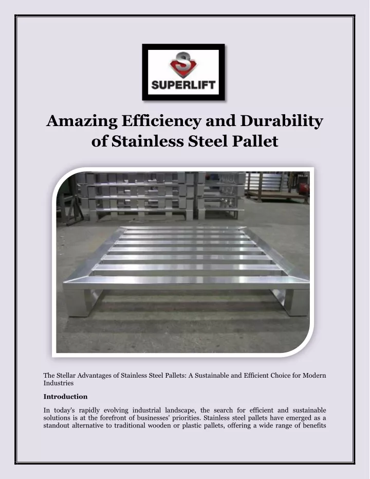 amazing efficiency and durability of stainless