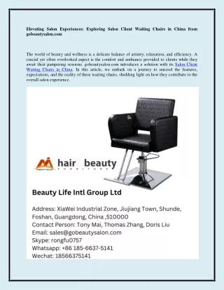 Elevating Salon Experiences Exploring Salon Client Waiting Chairs in China from gobeautysalon.com