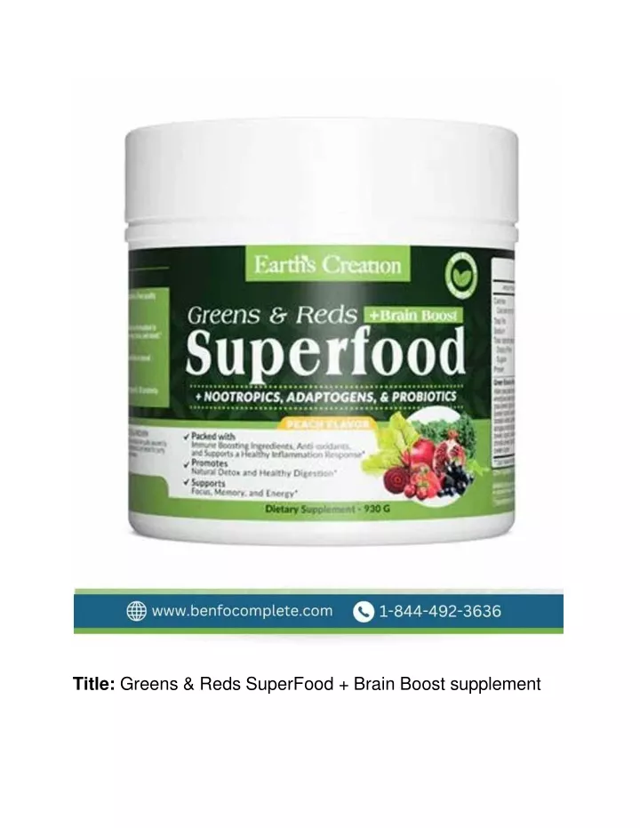 title greens reds superfood brain boost supplement