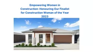 Construction Woman of the Year 2023 Finalists - Sunny Homes ACT, Builders in ACT