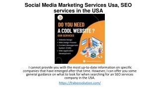 Social Media Marketing Services Usa, SEO services Usa