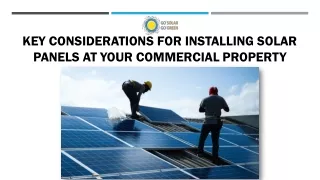 Key Considerations for Installing Solar Panels at Your