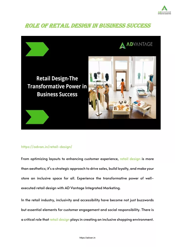 role of retail design in business success role