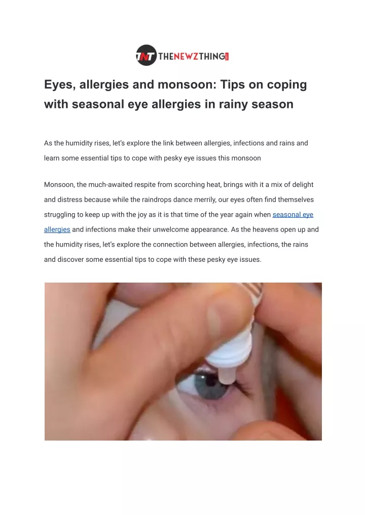 eyes allergies and monsoon tips on coping with