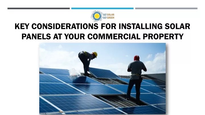 key considerations for installing solar panels at your commercial property