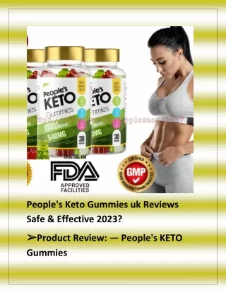 People's Keto Gummies uk Reviews Safe & Effective 2023?