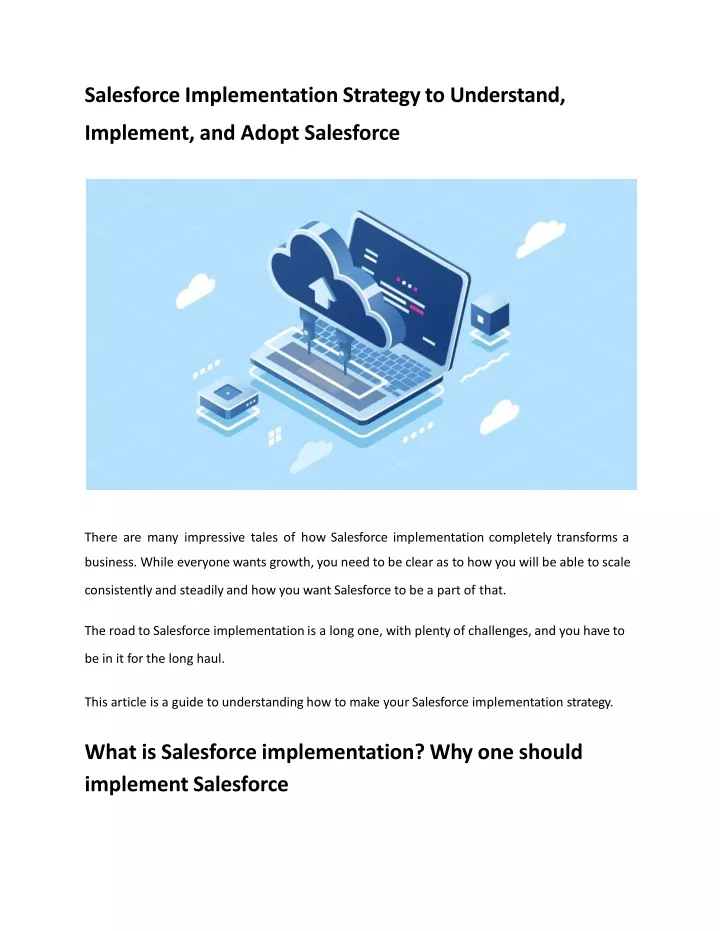 salesforce implementation strategy to understand