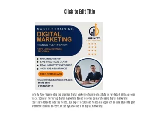 Digital Marketing Classes in Faridabad - Infinity Advertisement