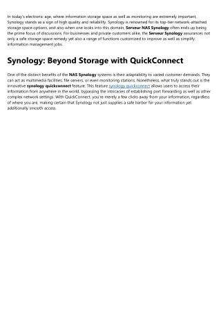 5 Essential Elements For synology quickconnect