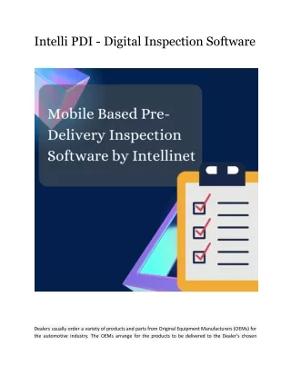 intelli pdi digital inspection software