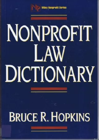 Epub Nonprofit Law Dictionary (Wiley Nonprofit Law, Finance and Management Series)