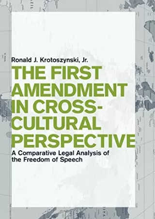 Download [PDF] The First Amendment in Cross-Cultural Perspective: A Comparative Legal