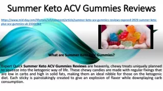 Summer Keto ACV Gummies Reviews