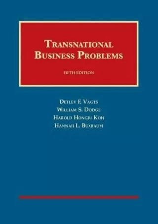 Read Book Transnational Business Problems, 5th (University Casebook Series)