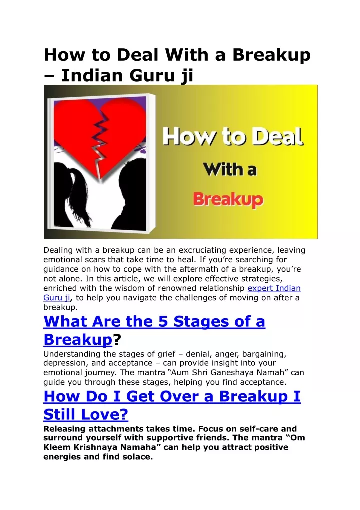 how to deal with a breakup