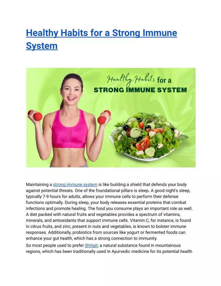 healthy habits for a strong immune system