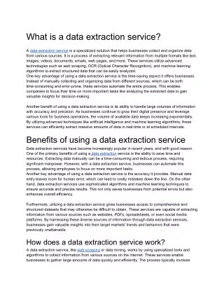 What is a data extraction service