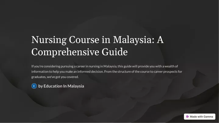 nursing course in malaysia a comprehensive guide