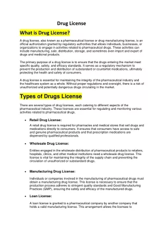 Drug License