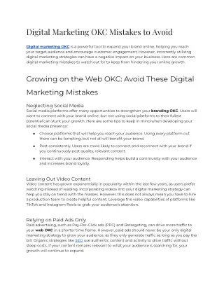 digital marketing okc mistakes to avoid