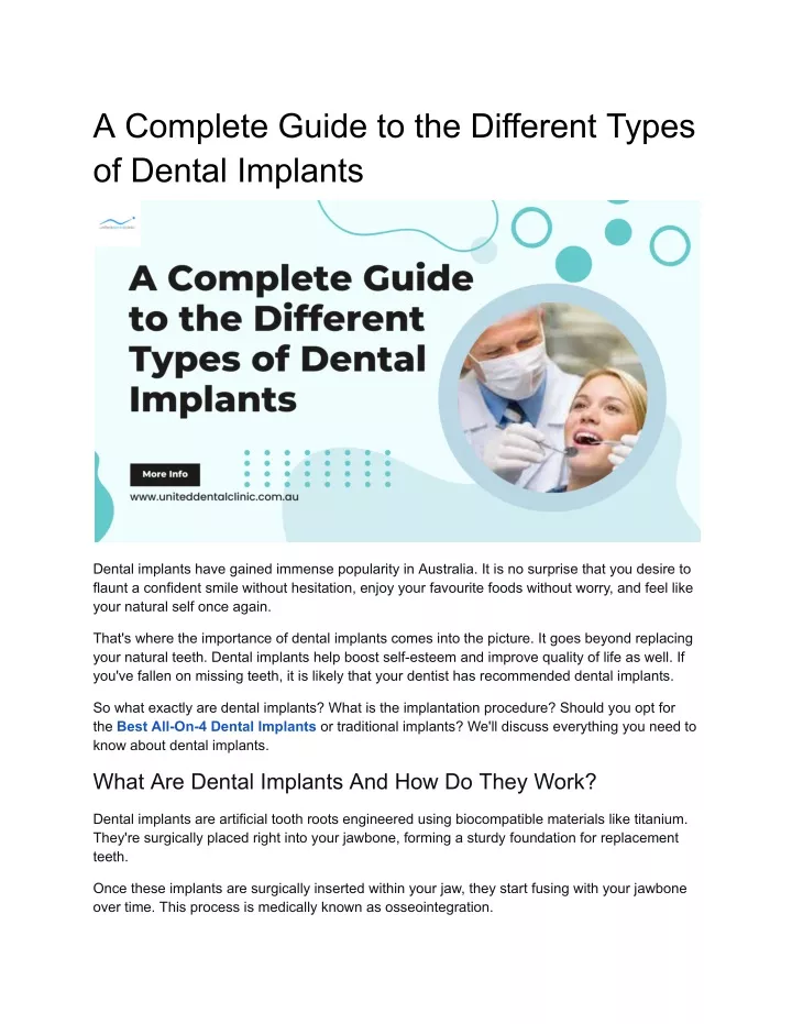 a complete guide to the different types of dental
