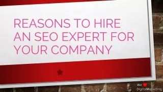 Reasons To Hire An SEO Expert For Your Company