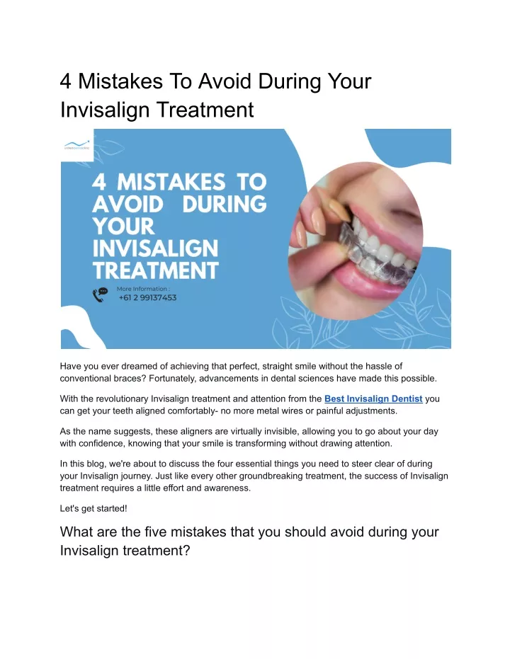 4 mistakes to avoid during your invisalign