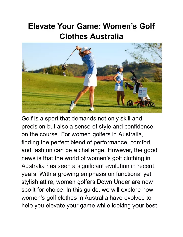 elevate your game women s golf clothes australia